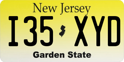 NJ license plate I35XYD