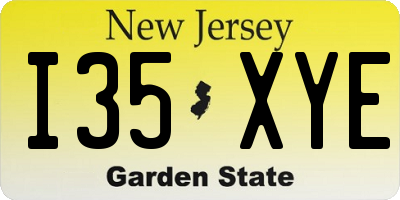 NJ license plate I35XYE
