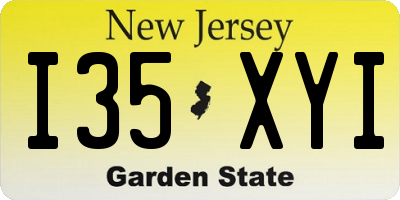 NJ license plate I35XYI