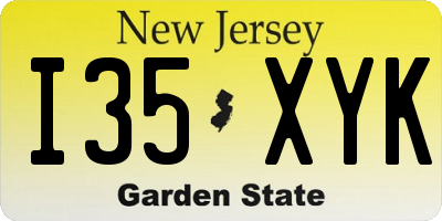 NJ license plate I35XYK