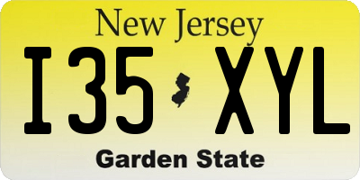 NJ license plate I35XYL