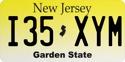 NJ license plate I35XYM