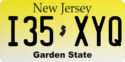 NJ license plate I35XYQ