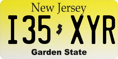 NJ license plate I35XYR