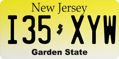 NJ license plate I35XYW