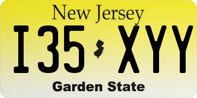 NJ license plate I35XYY
