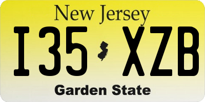 NJ license plate I35XZB