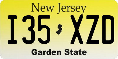 NJ license plate I35XZD