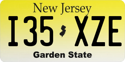 NJ license plate I35XZE