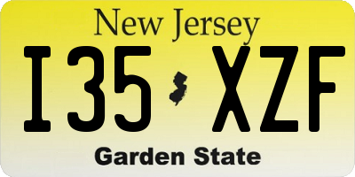 NJ license plate I35XZF