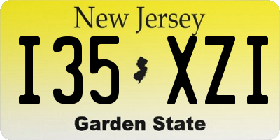 NJ license plate I35XZI
