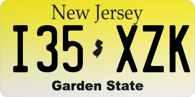 NJ license plate I35XZK