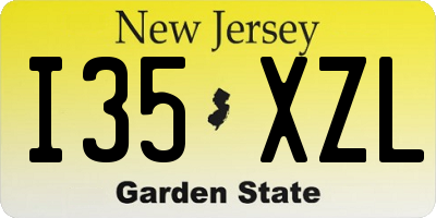 NJ license plate I35XZL