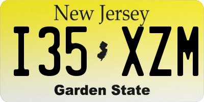 NJ license plate I35XZM