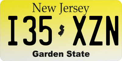 NJ license plate I35XZN