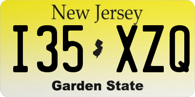 NJ license plate I35XZQ