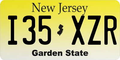 NJ license plate I35XZR