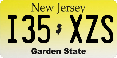 NJ license plate I35XZS