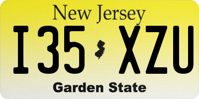 NJ license plate I35XZU