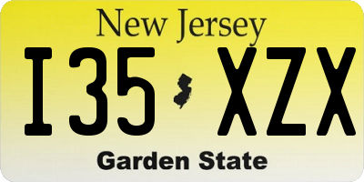 NJ license plate I35XZX