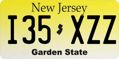 NJ license plate I35XZZ