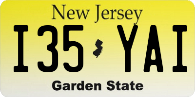 NJ license plate I35YAI