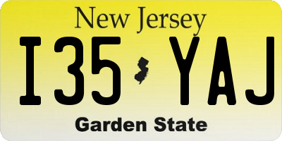 NJ license plate I35YAJ