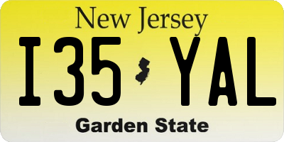 NJ license plate I35YAL