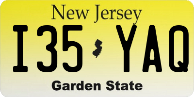 NJ license plate I35YAQ