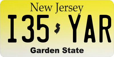 NJ license plate I35YAR