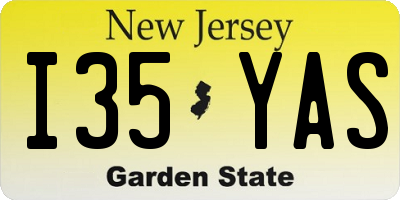NJ license plate I35YAS