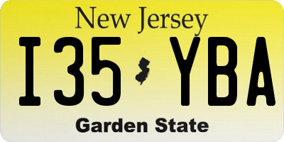 NJ license plate I35YBA