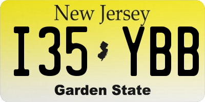 NJ license plate I35YBB