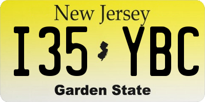NJ license plate I35YBC