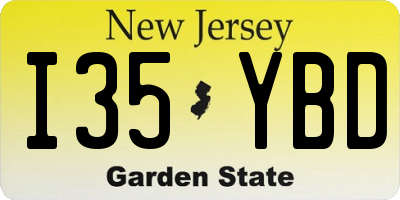 NJ license plate I35YBD