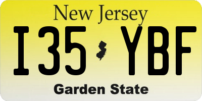 NJ license plate I35YBF