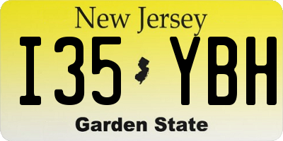 NJ license plate I35YBH