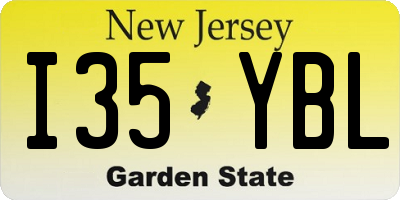NJ license plate I35YBL