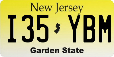 NJ license plate I35YBM