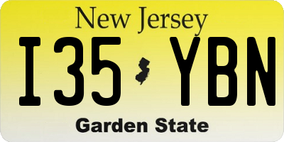 NJ license plate I35YBN
