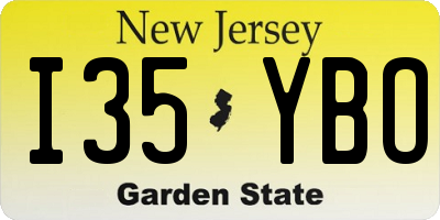 NJ license plate I35YBO