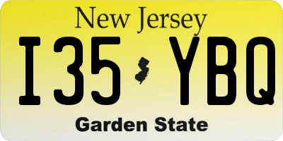 NJ license plate I35YBQ