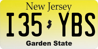NJ license plate I35YBS