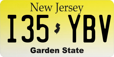 NJ license plate I35YBV