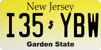 NJ license plate I35YBW