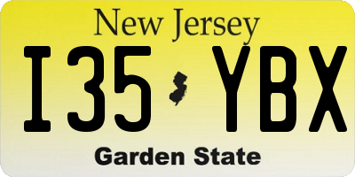 NJ license plate I35YBX
