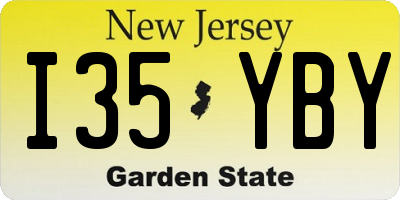 NJ license plate I35YBY