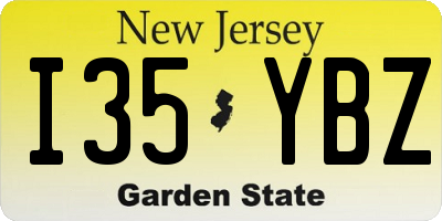 NJ license plate I35YBZ