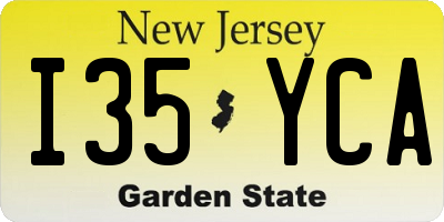 NJ license plate I35YCA