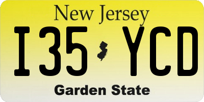 NJ license plate I35YCD